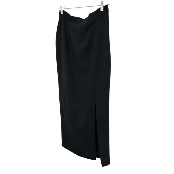 Montage Collection Black Polyester Pencil Skirt With Side Slit Size 14 - Picture 3 of 8